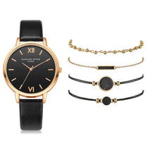 Relógio Feminino Estilo Trendy<br>[Ganhe 4 pulseiras]
