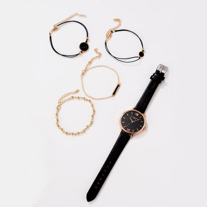 Relógio Feminino Estilo Trendy<br>[Ganhe 4 pulseiras]